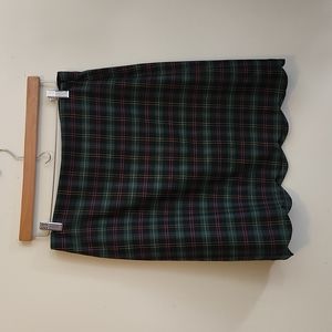 Talbots plaid scalloped hem skirt